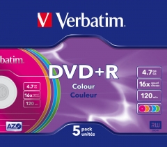 DVD000006VE - DVD+R Verbatim Slimcase Colour - 