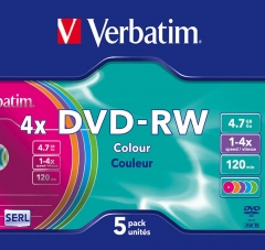 DVD000015VE - DVD-RW Verbatim Slimcase Riscrivibile Colour - 