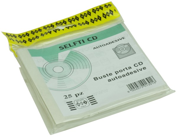 BPL000311CD - Busta plastica porta CD-DVD adesiva - 