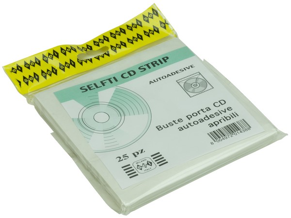 BPL000312CD - Busta plastica porta CD-DVD con strip - 