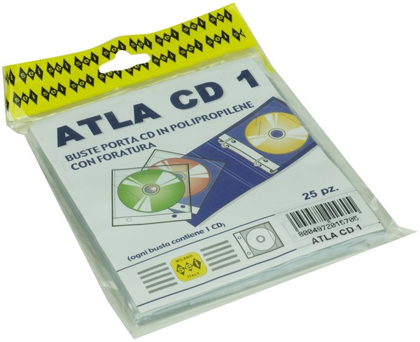 BPL000314CD - Busta plastica porta CD-DVD con fori - 