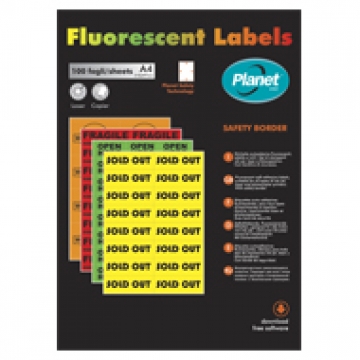 Etichette per stampanti ink-jet, laser e fotocopiatrici colori fluorescenti